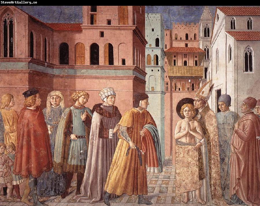 GOZZOLI, Benozzo Scenes from the Life of St Francis (Scene 3, south wall) sdg